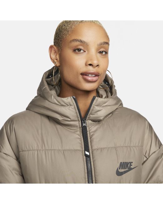 Nike Sportswear Therma-fit Repel Synthetic-fill Hooded Parka In Grey, in  Brown | Lyst UK
