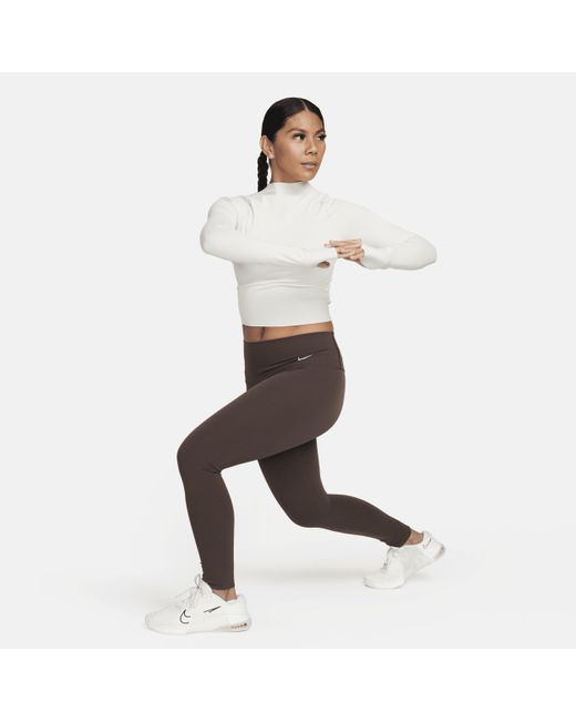 Nike White Zenvy Dri-fit Long-sleeve Top