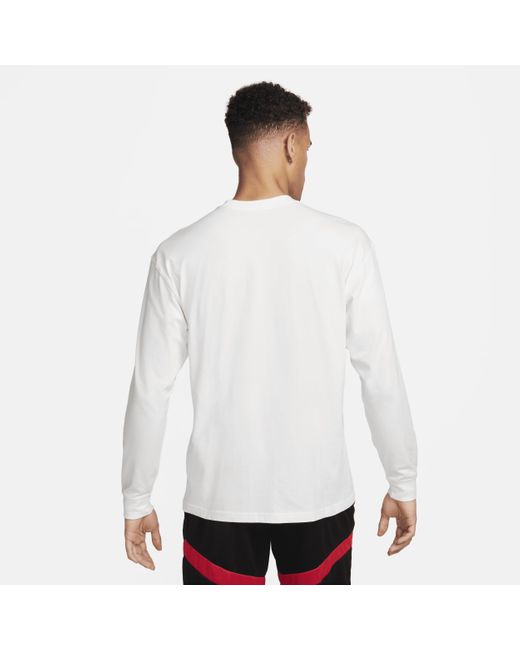 Nike White Max90 Long-sleeve Basketball T-shirt for men