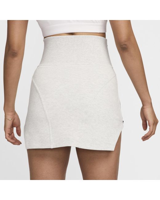 Nike White Sportswear Tech Fleece High-waisted Mini Skirt