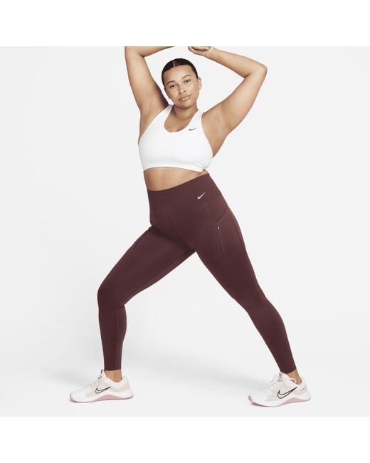 Nike Brown Go Firm-support High-waisted Full-length leggings With Pockets Nylon
