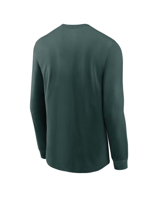 Nike Green Michigan State Spartans Basketball Icon College Long-Sleeve T-Shirt for men