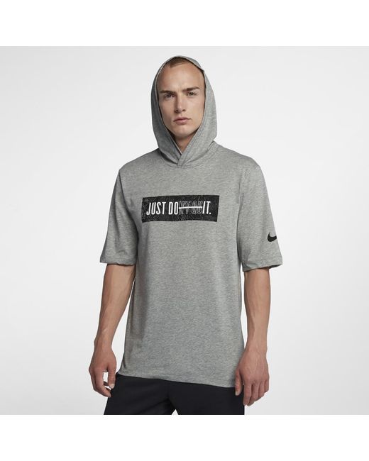 Nike Dri-fit "just Don't Quit" Men's Hooded Training T-shirt in Gray for  Men | Lyst