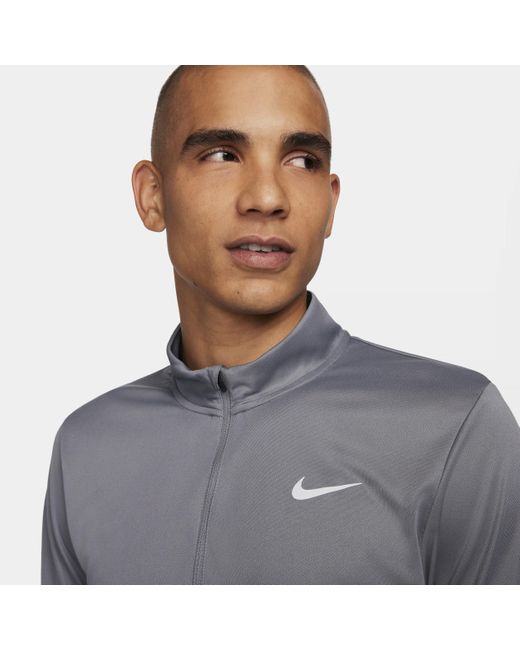 Nike Gray Pacer Dri-Fit 1/2-Zip Running Top for men