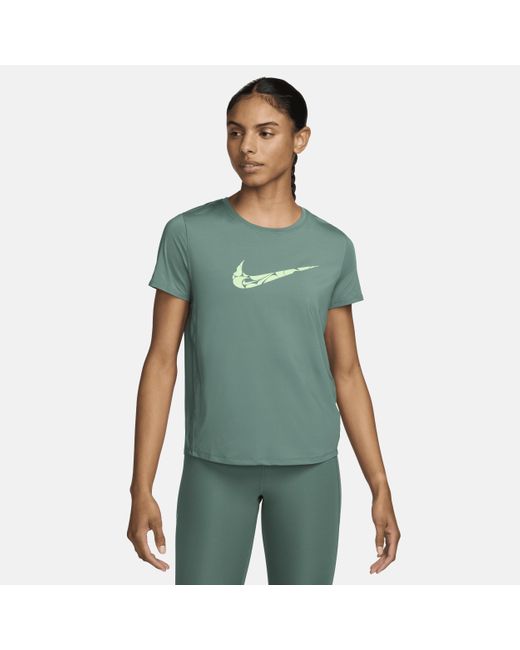 Nike Green One Swoosh Dri-fit Short-sleeve Running Top Polyester