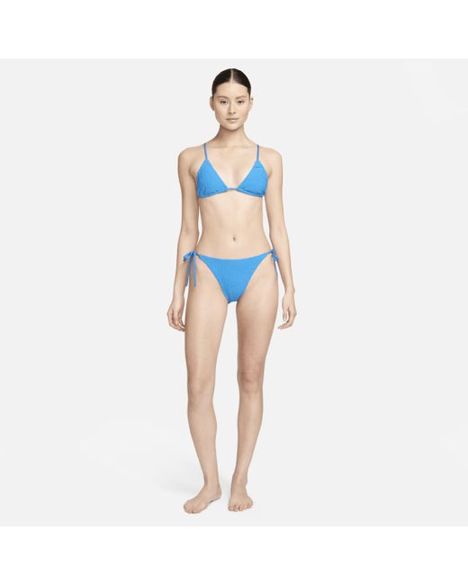 Nike Blue Swim Retro Flow String Bikini Top