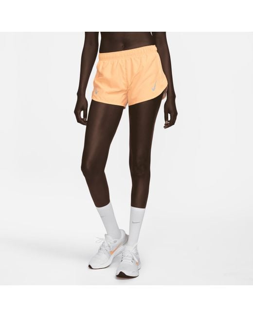 Nike Drifit Tempo Race Running Shorts in Orange Lyst