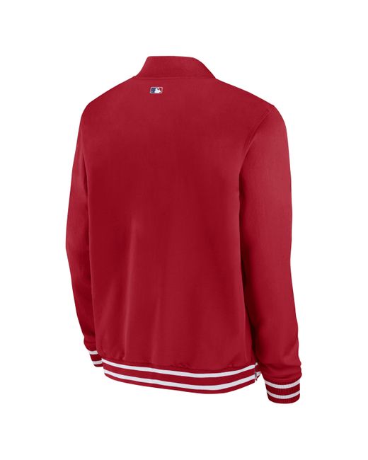 Nike Red Philadelphia Phillies Authentic Collection Mlb Full-zip Bomber Jacket for men