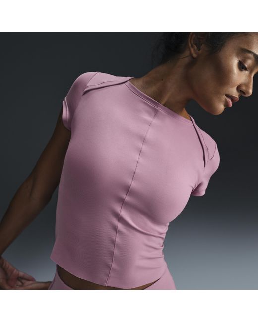 Nike Pink Zenvy Dri-Fit Short-Sleeve Top