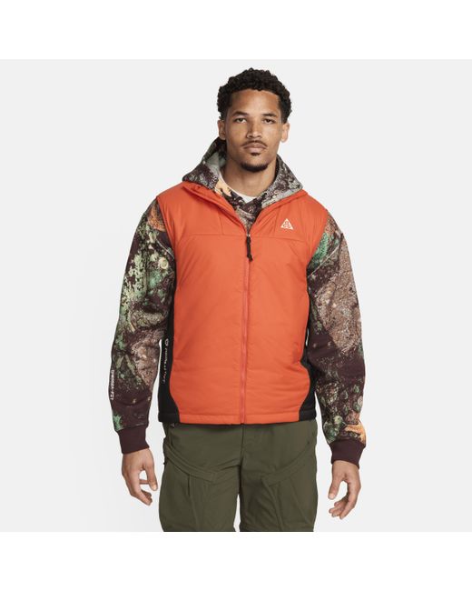 Nike Red Acg Therma-fit Adv "rope De Dope" Full-zip Gilet Polyester