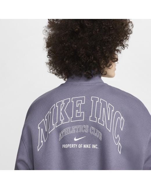 Nike Purple Sportswear Phoenix Fleece 1/2-zip Cropped Sweatshirt
