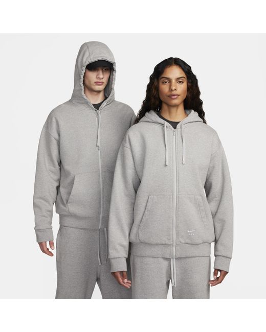 Felpa in fleece con cappuccio e zip a tutta lunghezza x mmw di Nike in Gray
