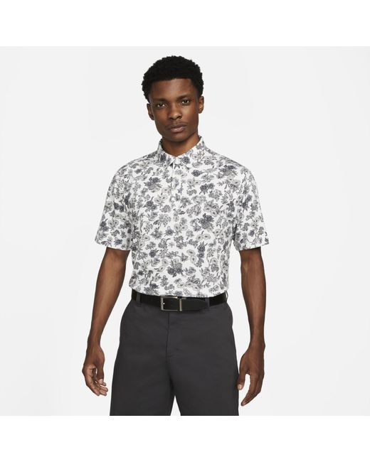 Nike Dri-fit Player Floral Golf Polo In White, for men