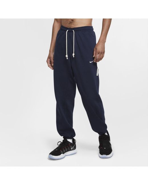 Nike Cotton Dri-fit Standard Issue Basketball Pants in Blue for Men - Lyst