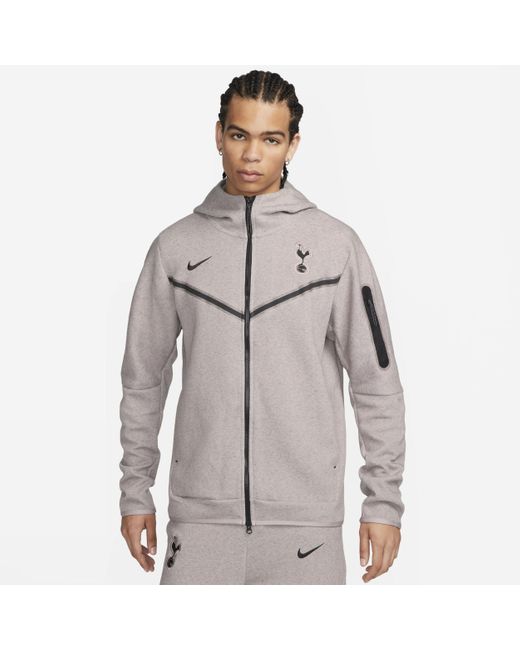 Nike Gray Tottenham Hotspur Tech Fleece Windrunner Third Football Full-zip Hoodie 50% Sustainable Blends for men