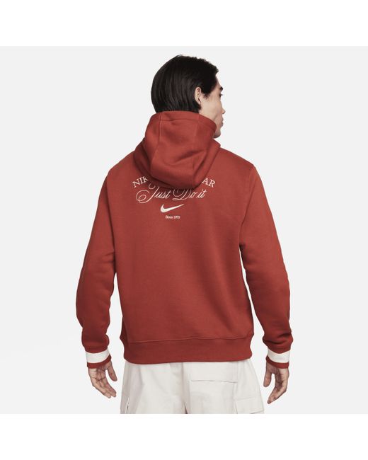 Nike Sportswear Pullover Fleece Hoodie in Red for Men | Lyst Australia