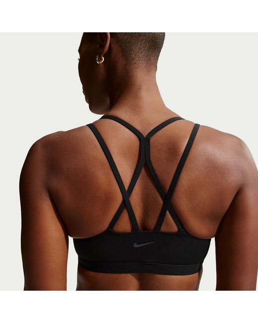 Nike Brown Zenvy Strappy Light-Support Padded Sports Bra