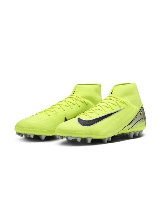Nike Yellow Mercurial Superfly 10 Academy Ag High-Top Football Boot for men