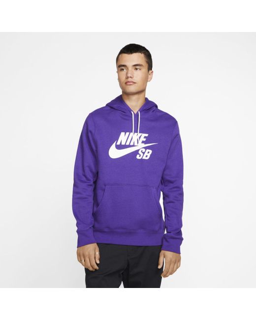 Nike Sb Icon Pullover Skate Hoodie in Purple for Men | Lyst