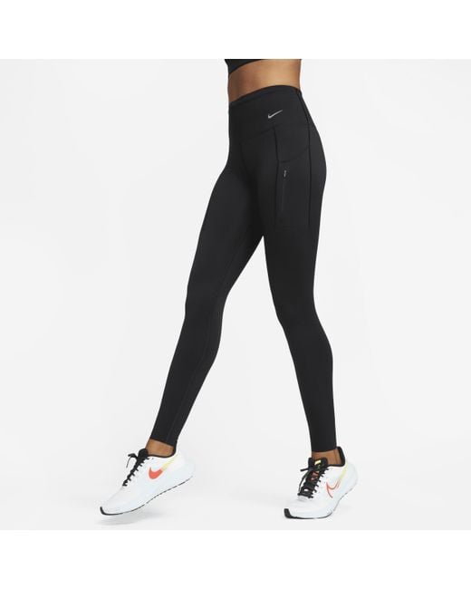 Nike Black Go Firm-support High-waisted Full-length Leggings With Pockets