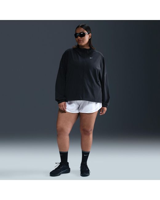 Nike Blue Swift Repel Packable Running Jacket (Plus Size)