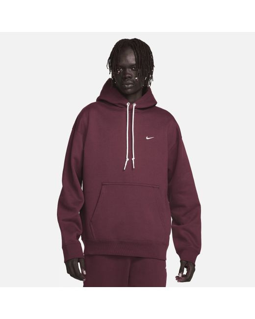 Nike Solo Swoosh Fleece Pullover Hoodie in Purple for Men | Lyst UK