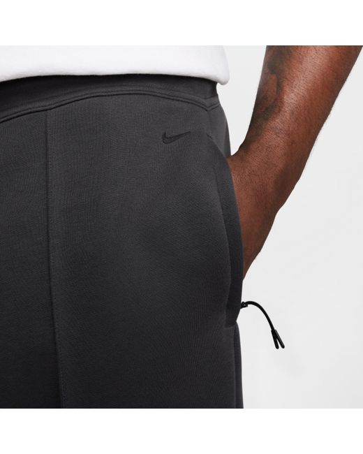 Nike Black Tech Wide-Leg Fleece Pants for men