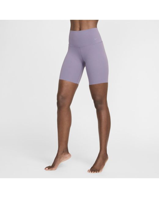 Nike Purple Zenvy Gentle-support High-waisted 8" Biker Shorts