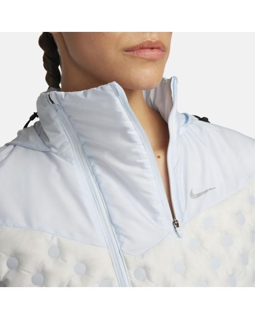 Nike Blue Therma-fit Adv Repel Aeroloft Running Jacket Polyester