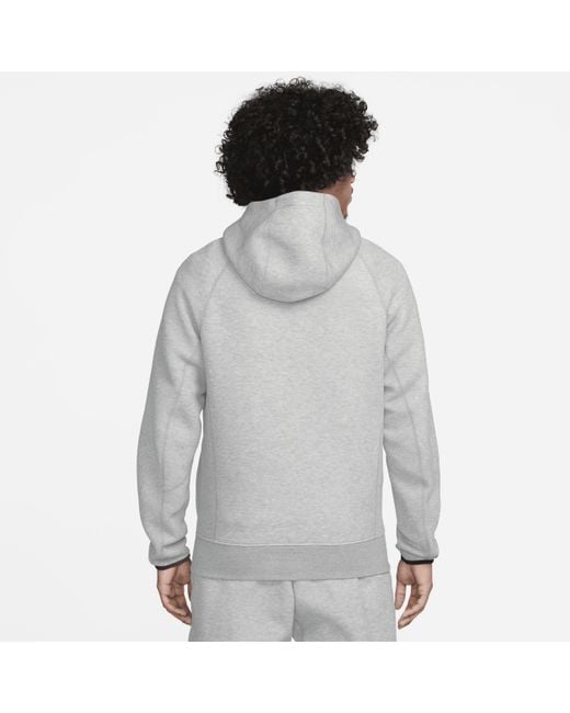 Nike Gray Sportswear Tech Fleece Pullover Hoodie for men