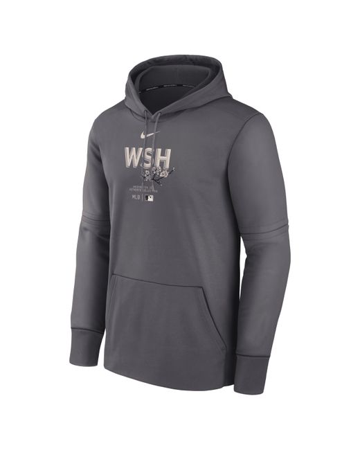 Nike Gray Washington Nationals City Connect Practice Therma Mlb Pullover Hoodie for men
