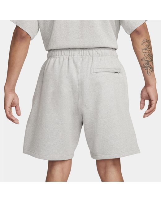 Nike Solo Swoosh Fleeceshorts in het Natural voor heren