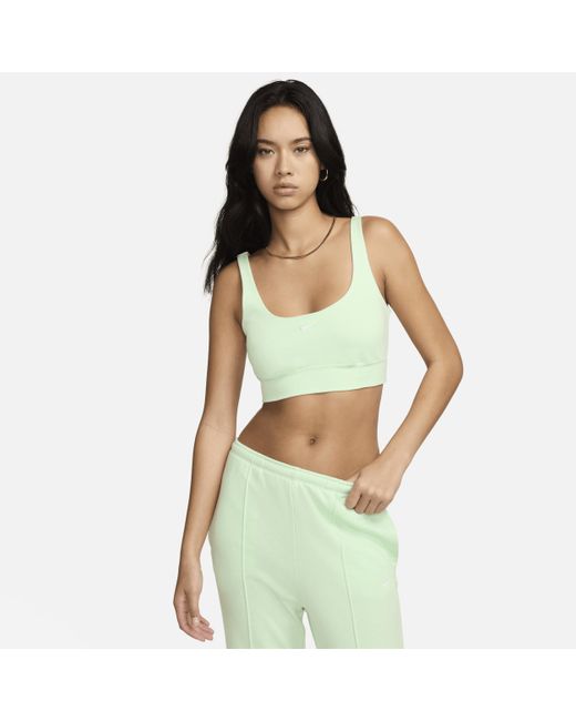 Nike Green Sportswear Chill Terry Slim French Terry Cropped Tank Top
