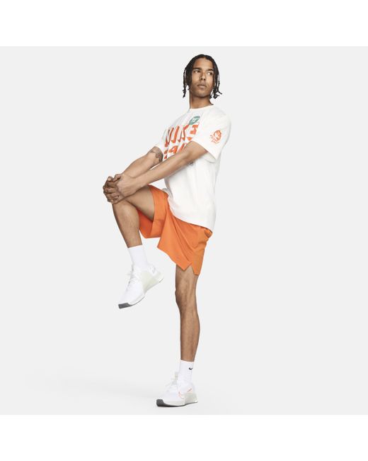 Maglia da fitness a manica corta dri-fit uv hyverse di Nike in White da Uomo