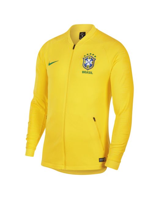 Nike Yellow Brazil National Team Anthem Jacket for men