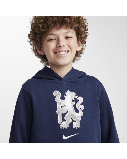 Nike Blue Chelsea FC Fleece Pullover Hoodie for men