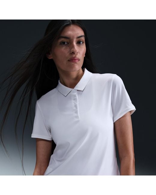 Nike White Victory Dri-Fit Short-Sleeve Golf Polo