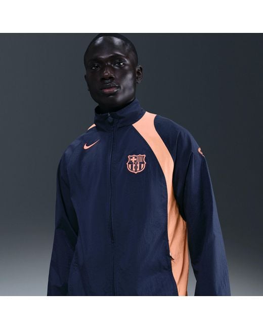 Nike Fc Barcelona Soccer Total 90 Soccer Track Jacket in Blue for