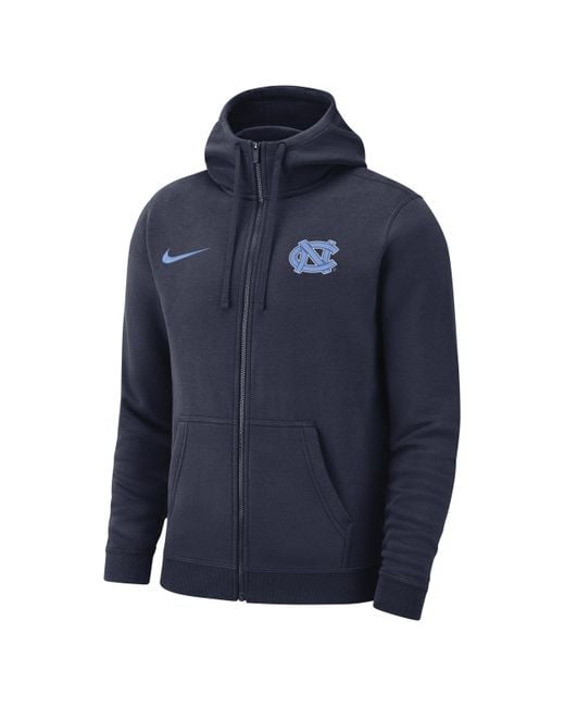 Nike Blue Unc Club Fleece College Full-zip Hoodie for men