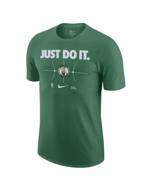 T-shirt boston celtics essential nba di Nike in Green da Uomo