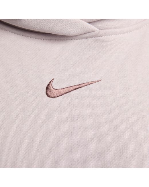 Felpa oversize con cappuccio e logo sportswear phoenix fleece di Nike in Pink