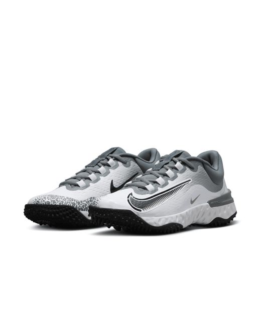 Nike Gray Alpha Huarache Elite 4 Turf Softball Shoes