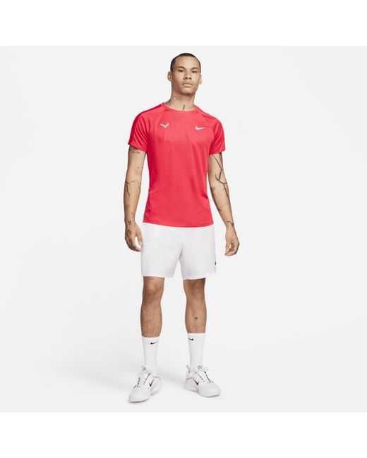 Nike Red Rafa Challenger Dri-fit Short-sleeve Tennis Top 50% Recycled Polyester for men