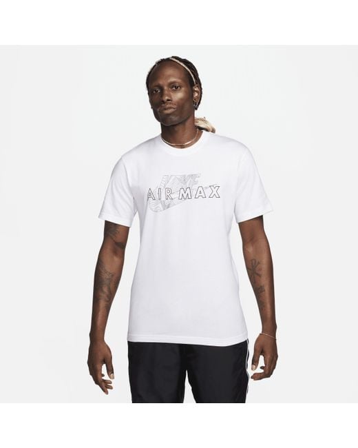 T-shirt a manica corta air max di Nike in White da Uomo