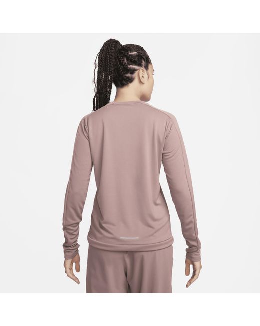 Nike Brown Dri-fit Crew-neck Running Top 50% Recycled Polyester