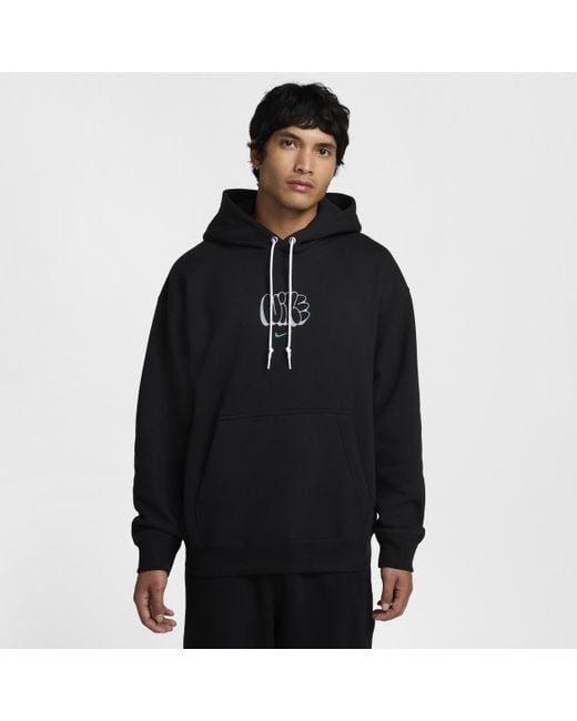 Nike Black Solo Swoosh Fleece Hoodie for men