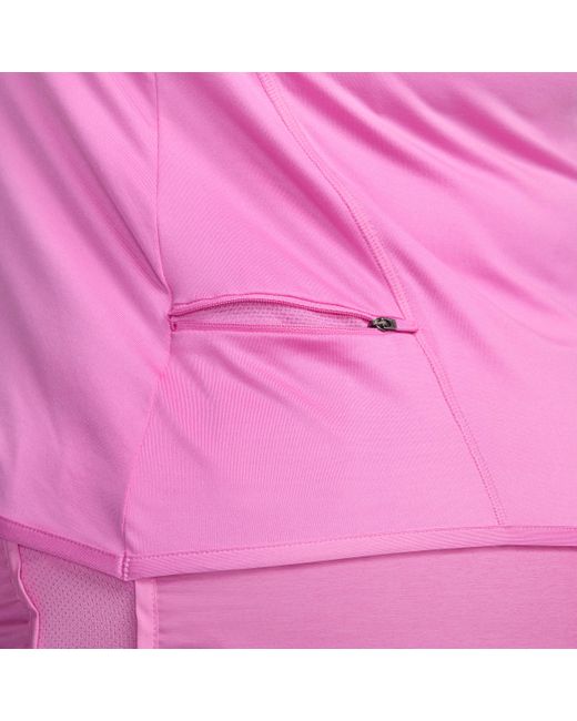 Nike Pink Dri-fit Swift Element Uv 1/4-zip Running Top (plus Size)