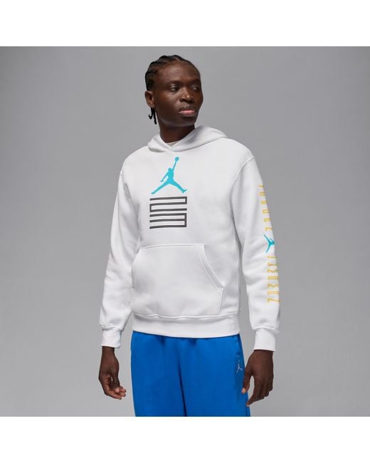 Nike White Aj11 Gamma Fleece Pullover Hoodie for men