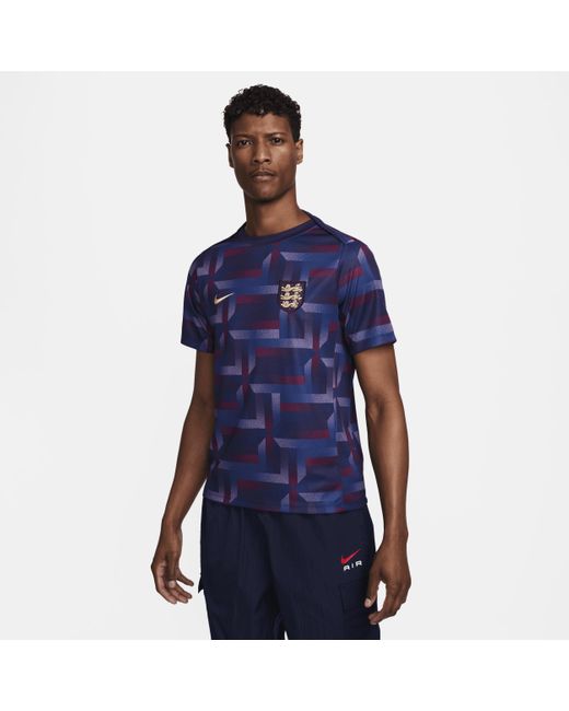 Nike Blue England Academy Pro Dri-fit Football Pre-match Short-sleeve Top Polyester for men