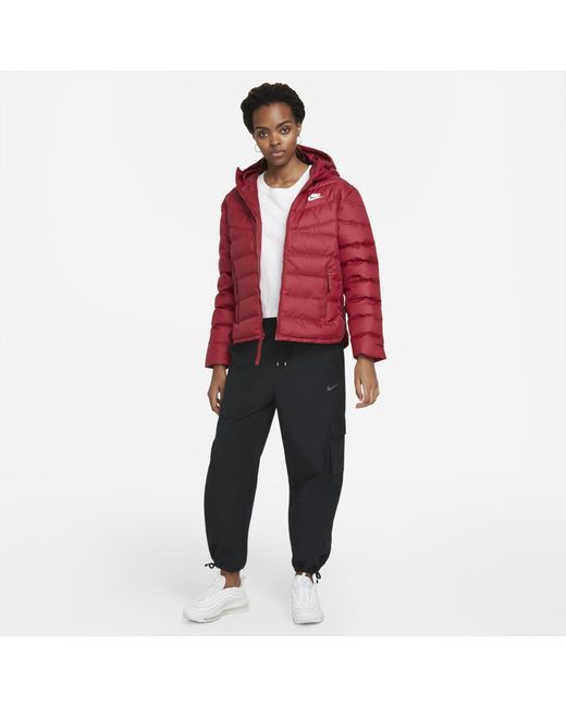 Nike Synthetic Sportswear Thermafit Repel Windrunner Jacket in Red Lyst